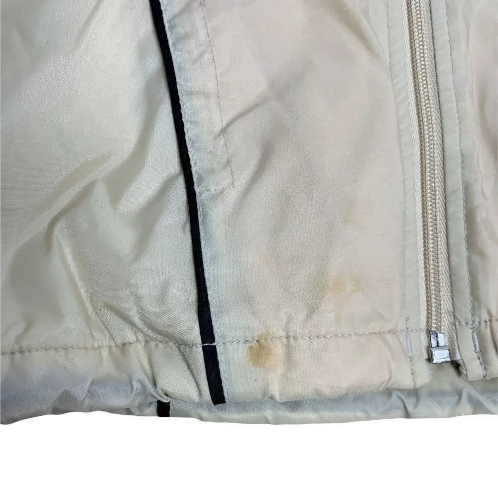 Vintage Infant Windbreaker Jacket 18m Beige Fleece Lined Hood Zip Pockets NEW
